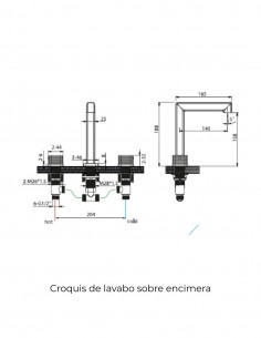 Grifo de lavabo sobre encimera - cromo FIRENZE de IMEX 2
