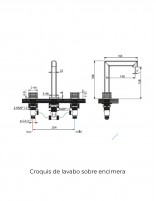 Grifo de lavabo sobre encimera - negro FIRENZE de IMEX