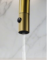 Grifo cocina LAZIO oro cepillado detalle