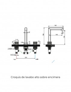 Grifo de lavabo alto sobre encimera - cromo FIRENZE de IMEX 2