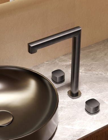 Grifo de lavabo alto sobre encimera - black gun metal FIRENZE de IMEX