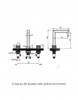 Grifo de lavabo alto sobre encimera - oro rosa cepillado FIRENZE de IMEX