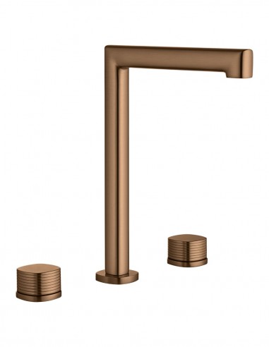 Grifo de lavabo alto sobre encimera - oro rosa cepillado FIRENZE de IMEX