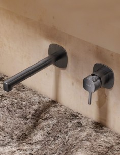 Grifo de lavabo empotrado monomando - black gun metal FIRENZE de IMEX 2