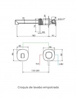 Grifo de lavabo empotrado monomando - oro cepillado FIRENZE de IMEX
