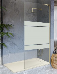 Mampara ducha fija dorada sin brazo - FRESH de Kassandra 2