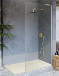 Mampara ducha fija dorada sin brazo - FRESH de Kassandra