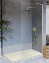 Mampara ducha fija dorada sin brazo - FRESH de Kassandra