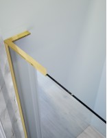 Mampara ducha fija dorada sin brazo detalle escuadra