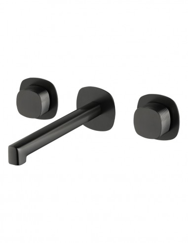 Grifo de lavabo empotrado bimando - black gun metal FIRENZE de IMEX