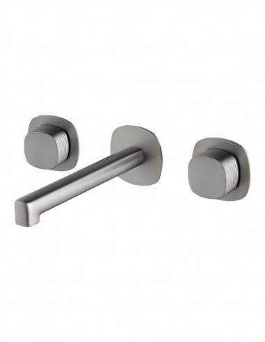 Grifo de lavabo empotrado bimando - níquel cepillado FIRENZE de IMEX