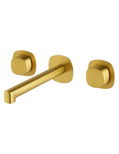 Grifo de lavabo empotrado bimando - oro cepillado FIRENZE de IMEX