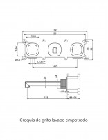 Grifo de lavabo empotrado bimando - oro rosa cepillado FIRENZE de IMEX