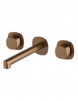 Grifo de lavabo empotrado bimando - oro rosa cepillado FIRENZE de IMEX