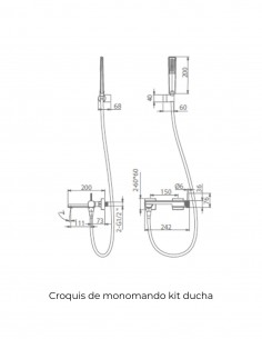 Monomando kit baño/ducha - níquel cepillado FIRENZE de IMEX 2