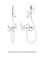Monomando kit ducha - black gun metal FIRENZE de IMEX