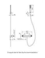 Kit de ducha monomando termostático - cromo FIRENZE de IMEX