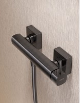 Kit de ducha monomando termostático - black gun metal FIRENZE de IMEX