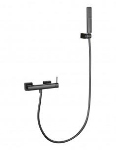 Kit de ducha monomando termostático - black gun metal FIRENZE de IMEX
