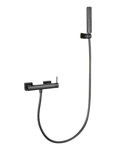 Kit de ducha monomando termostático - black gun metal FIRENZE de IMEX