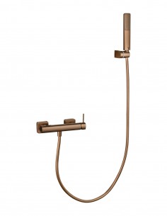 Kit de ducha monomando termostático - oro rosa cepillado FIRENZE de IMEX