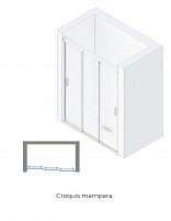 Mampara tres hojas correderas - frontales croquis