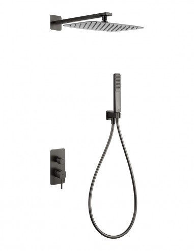 Conjunto de ducha empotrado monomando - black gun metal FIRENZE de IMEX