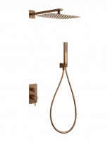 Conjunto de ducha empotrado monomando - oro rosa cepillado FIRENZE de IMEX