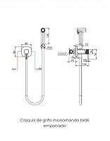 Grifo de bidé empotrado monomando - oro cepillado FIRENZE de IMEX