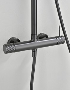 Conjunto barra de ducha monomando - black gun metal BLESS de IMEX 2