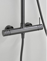 Conjunto barra de ducha monomando - black gun metal BLESS de IMEX