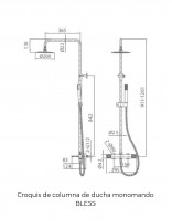 Conjunto barra de ducha monomando - oro rosa cepillado BLESS de IMEX