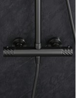 Conjunto barra de ducha monomando termostático - black gun metal BLESS de IMEX