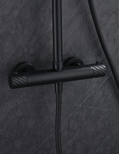 Conjunto barra de ducha monomando termostático - negro BLESS de IMEX 2