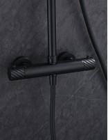 Conjunto barra de ducha monomando termostático - negro BLESS de IMEX