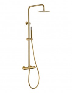 Conjunto barra de ducha monomando termostático - oro cepillado BLESS de IMEX