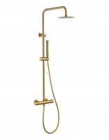 Conjunto barra de ducha monomando termostático - oro cepillado BLESS de IMEX