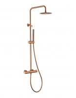 Conjunto barra de ducha monomando termostático - oro rosa cepillado BLESS de IMEX