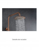 Conjunto barra de ducha monomando termostático - oro rosa cepillado BLESS de IMEX