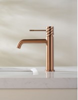 Grifo monomando de lavabo - oro rosa cepillado BLESS de IMEX