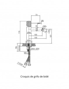 Grifo monomando de bidé - cromo BLESS de IMEX 2