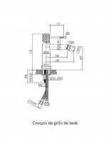 Grifo monomando de bidé - oro cepillado BLESS de IMEX