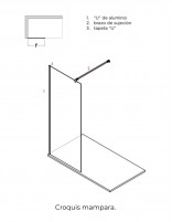 Mampara blanco mate - ASIA 1 hoja fija de Bathplus