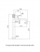Grifo monomando lavabo alto - cromo BLESS de IMEX