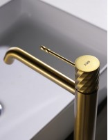 Grifo monomando lavabo alto - oro cepillado BLESS de IMEX