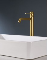 Grifo monomando lavabo alto - oro cepillado BLESS de IMEX