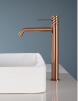 Grifo monomando lavabo alto - oro rosa cepillado BLESS de IMEX