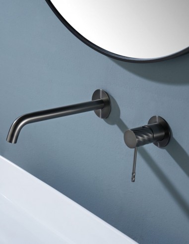Grifo monomando de lavabo empotrado - black gun metal BLESS de IMEX