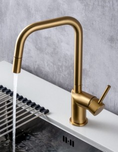 Grifo cocina MONZA - oro cepillado IMEX detalle