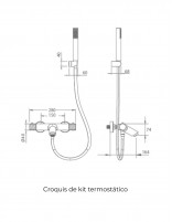 Grifo termostático kit de baño/ducha - níquel cepillado BLESS de IMEX